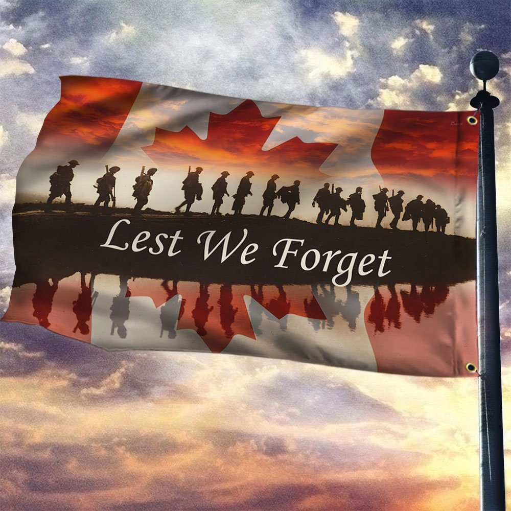Lest We Forget Remembrance Day Canada Grommet Flag TQN111GFv1 - Image 3
