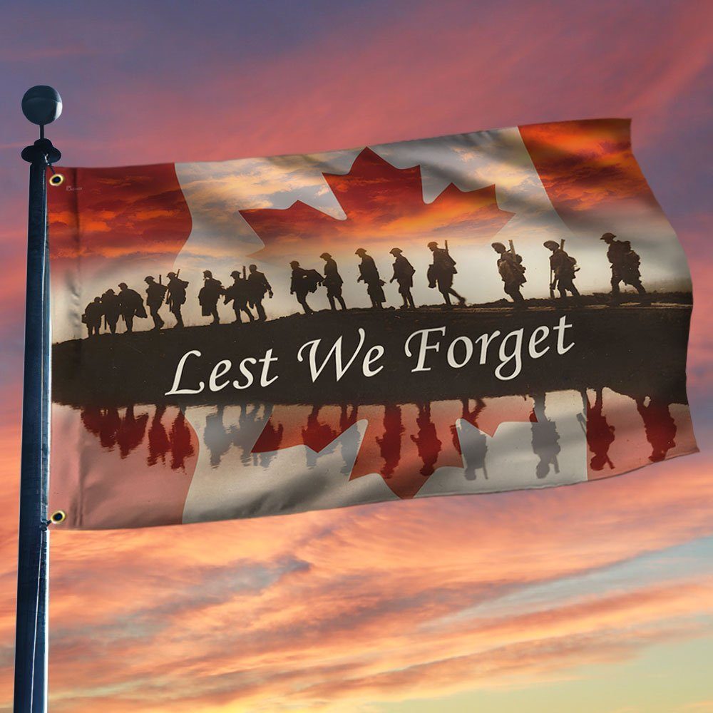 Lest We Forget Remembrance Day Canada Grommet Flag TQN111GFv1 - Image 2