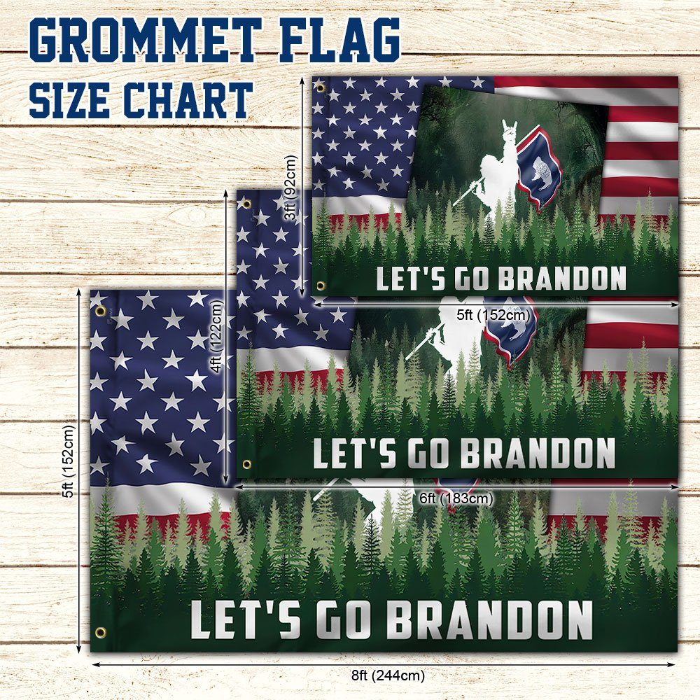 Let's Go Brandon. Bigfoot Sasquatch Wyoming American Flag TPT249GF - Image 7