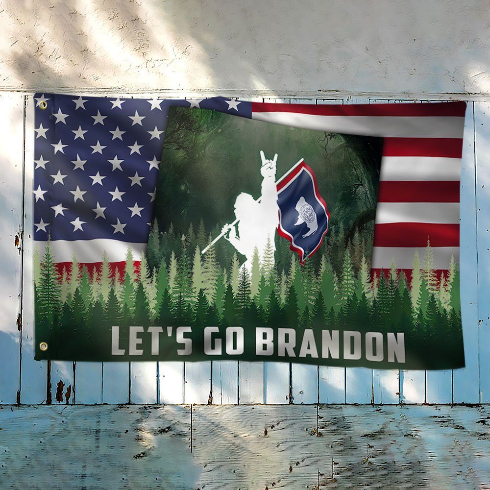 Let's Go Brandon. Bigfoot Sasquatch Wyoming American Flag TPT249GF - Image 3