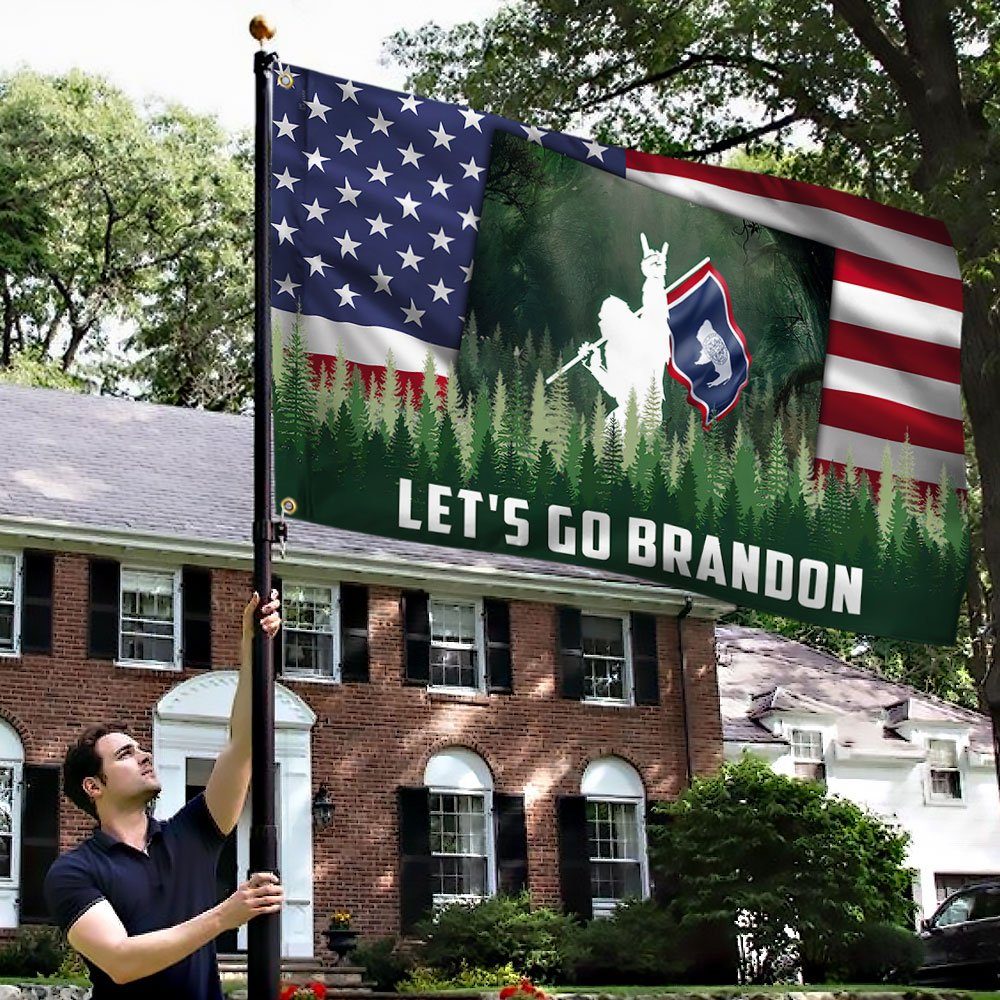 Let's Go Brandon. Bigfoot Sasquatch Wyoming American Flag TPT249GF - Image 5