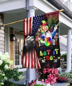 let it be gnome hippie american us flag 3322