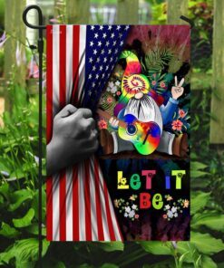 let it be gnome hippie american us flag 3733