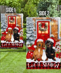 let it snow dachshund flag flagwix™ merry christmas with dachshund flag 1435