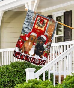 let it snow dachshund flag flagwix™ merry christmas with dachshund flag 2097
