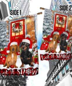 let it snow dachshund flag flagwix™ merry christmas with dachshund flag 3316