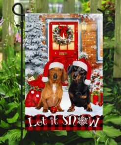 let it snow dachshund flag flagwix™ merry christmas with dachshund flag 3691