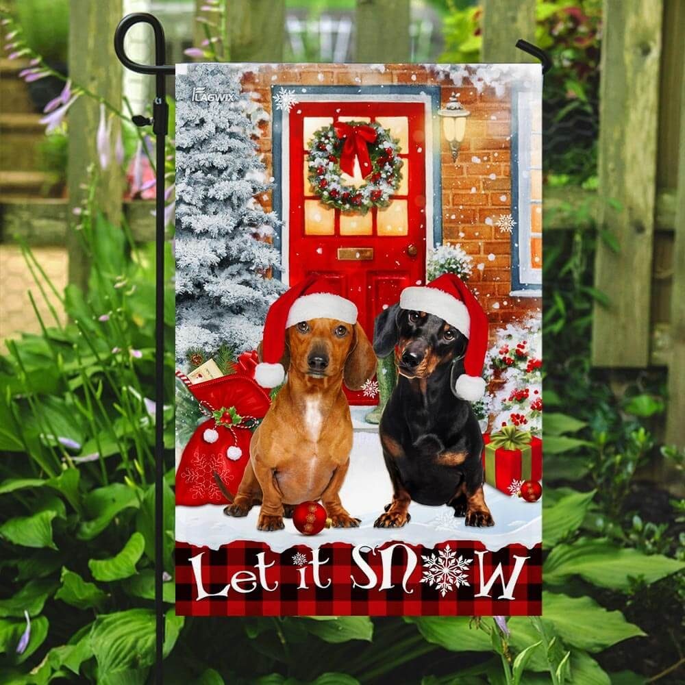 Let It Snow Dachshund Flag Flagwix™ Merry Christmas With Dachshund Flag - Image 7
