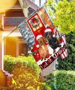 let it snow dachshund flag flagwix™ merry christmas with dachshund flag 4269