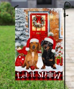 let it snow dachshund flag flagwix™ merry christmas with dachshund flag 5981