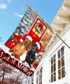 let it snow dachshund flag flagwix™ merry christmas with dachshund flag 7337
