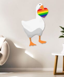 lgbt duck hanging metal sign, no gender only goose qnn568ms 3268