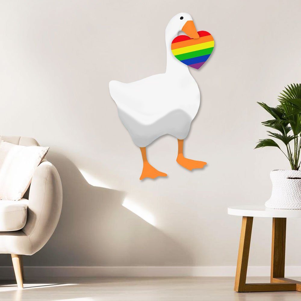 LGBT Duck Hanging Metal Sign, No Gender Only Goose QNN568MS - Image 2