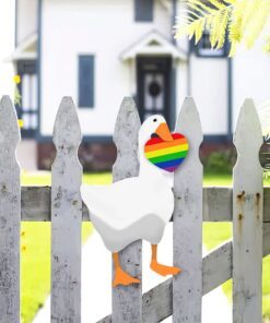 lgbt duck hanging metal sign, no gender only goose qnn568ms 4795