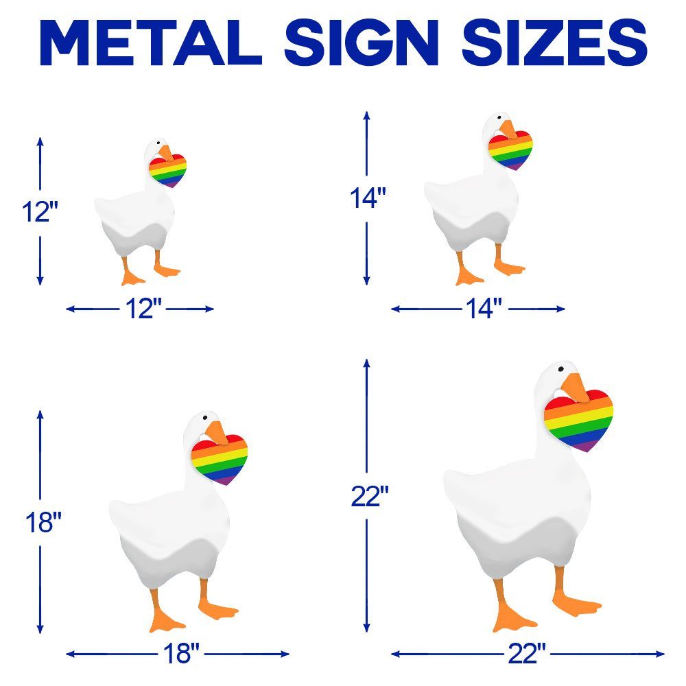 LGBT Duck Hanging Metal Sign, No Gender Only Goose QNN568MS - Image 5