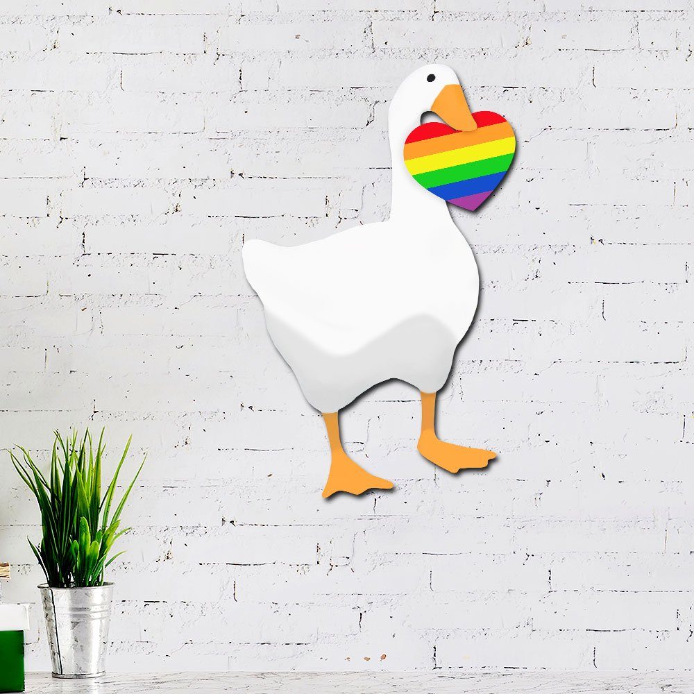 LGBT Duck Hanging Metal Sign, No Gender Only Goose QNN568MS - Image 3
