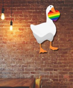 LGBT Duck Hanging Metal Sign, No Gender Only Goose QNN568MS