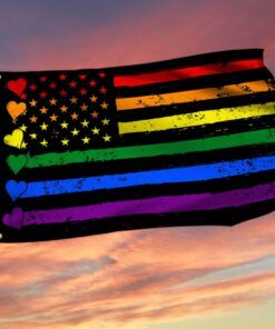 LGBT Heart Pride Month Grommet Flag QNK144GF