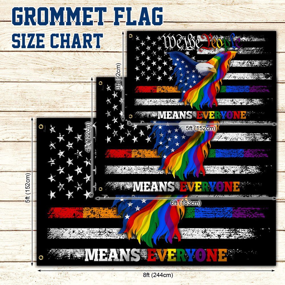 LGBT Pride Eagle Grommet Flag We The People Means Everyone DDH3459GF - Image 5