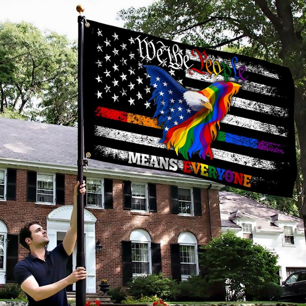 LGBT Pride Eagle Grommet Flag We The People Means Everyone DDH3459GF - Image 3