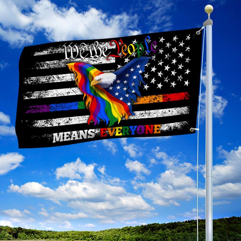 LGBT Pride Eagle Grommet Flag We The People Means Everyone DDH3459GF - Image 2