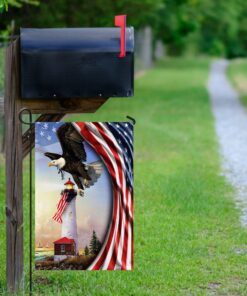 lighthouse. american eagle flag 4114