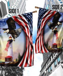 lighthouse. american eagle flag 4241