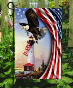 lighthouse. american eagle flag 6489