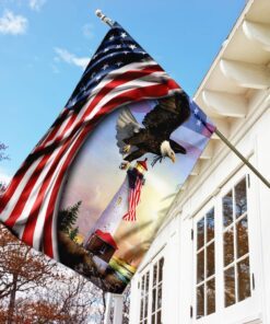 lighthouse. american eagle flag 6897