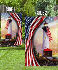 lighthouse american flag 4614