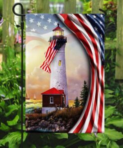 lighthouse american flag 5260