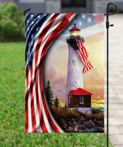 lighthouse american flag 7010