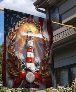 lighthouse flag america night ntb177f 7356