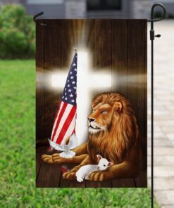 lion and lamb cross flag 2174