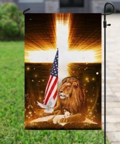 lion god and lamb american flag 3596