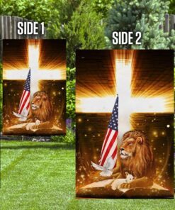 lion god and lamb american flag 3645