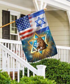 lion of judah flag, jewish american flag qnk1023f 2103