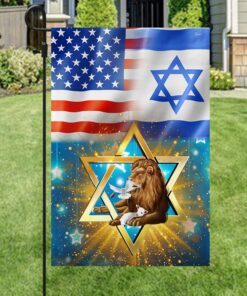 lion of judah flag, jewish american flag qnk1023f 6269