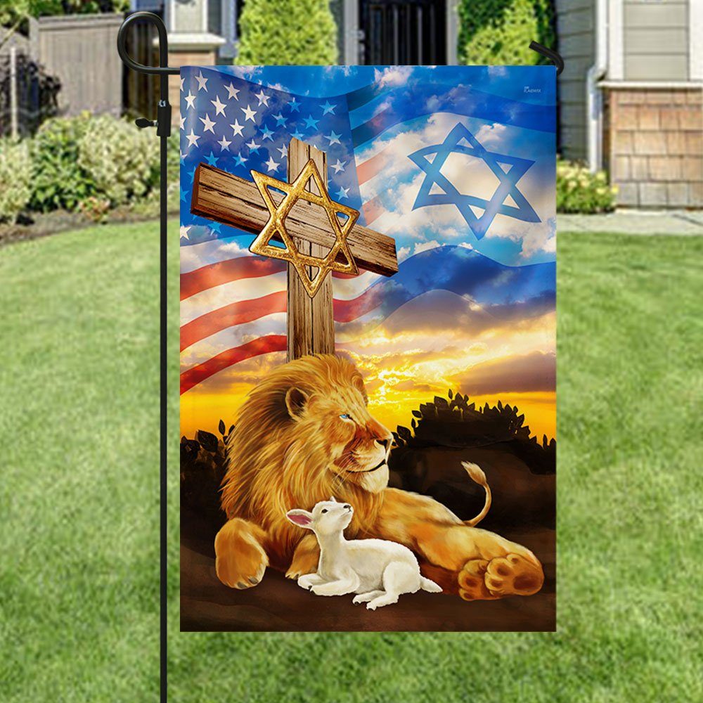 Lion Of Judah Israel American Flag, The Lion And Lamb Jewish QNN667F - Image 5