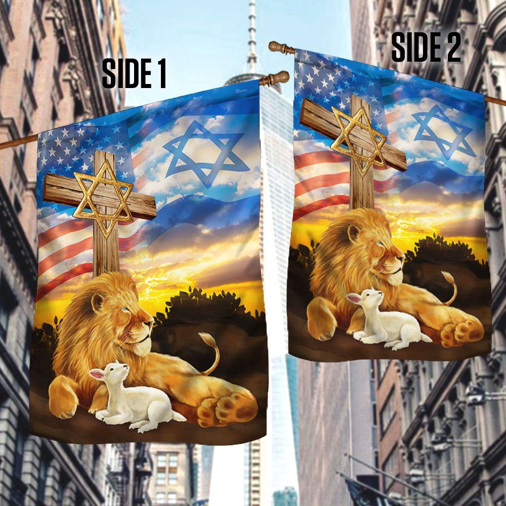 Lion Of Judah Israel American Flag, The Lion And Lamb Jewish QNN667F - Image 3