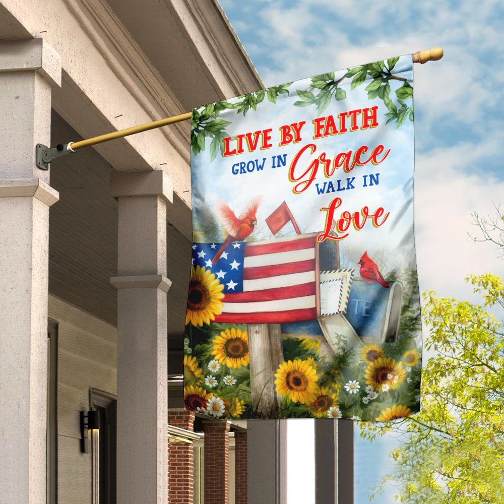 Live By Faith Walk In Love Red Cardinal Mailbox Flag