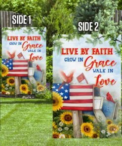 live by faith walk in love red cardinal mailbox flag 3492