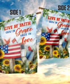 live by faith walk in love red cardinal mailbox flag 3642