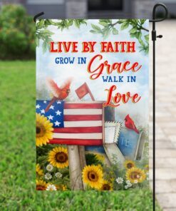 live by faith walk in love red cardinal mailbox flag 3801