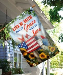 live by faith walk in love red cardinal mailbox flag 4365