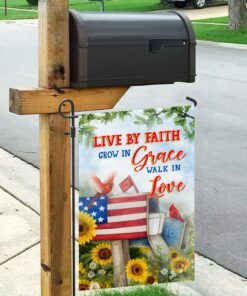live by faith walk in love red cardinal mailbox flag 7087