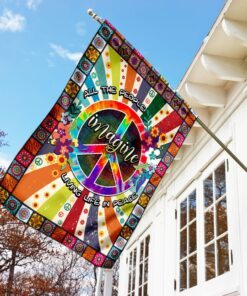 living life in peace hippie flag 2304