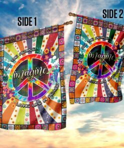 living life in peace hippie flag 2717