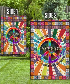 living life in peace hippie flag 2892