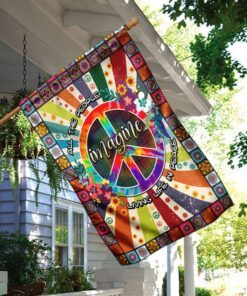 living life in peace hippie flag 4946